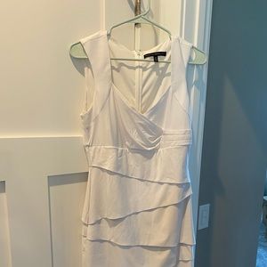 White House Black Market white capped sleeve dress